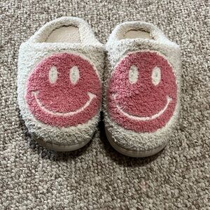Pink Smiley Face Slippers